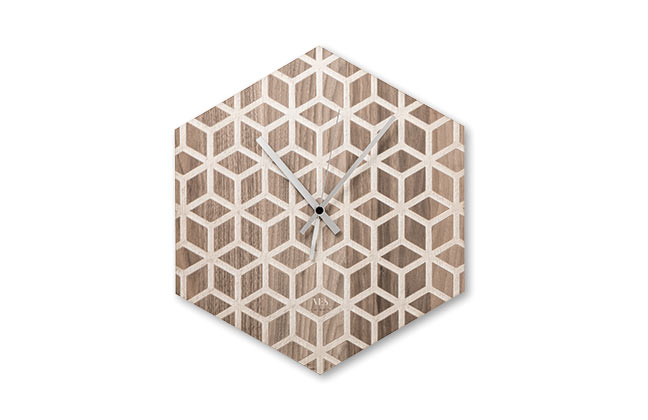 VES orologio da parete di design in legno inciso made in italy