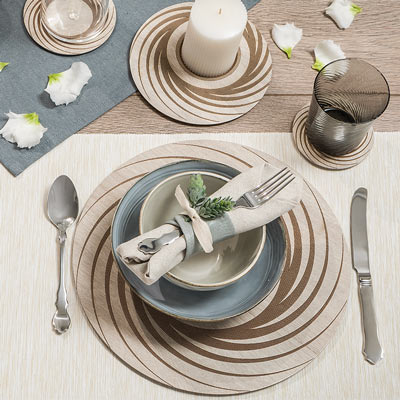 ves fine objects set da tavola in legno inciso made in italy