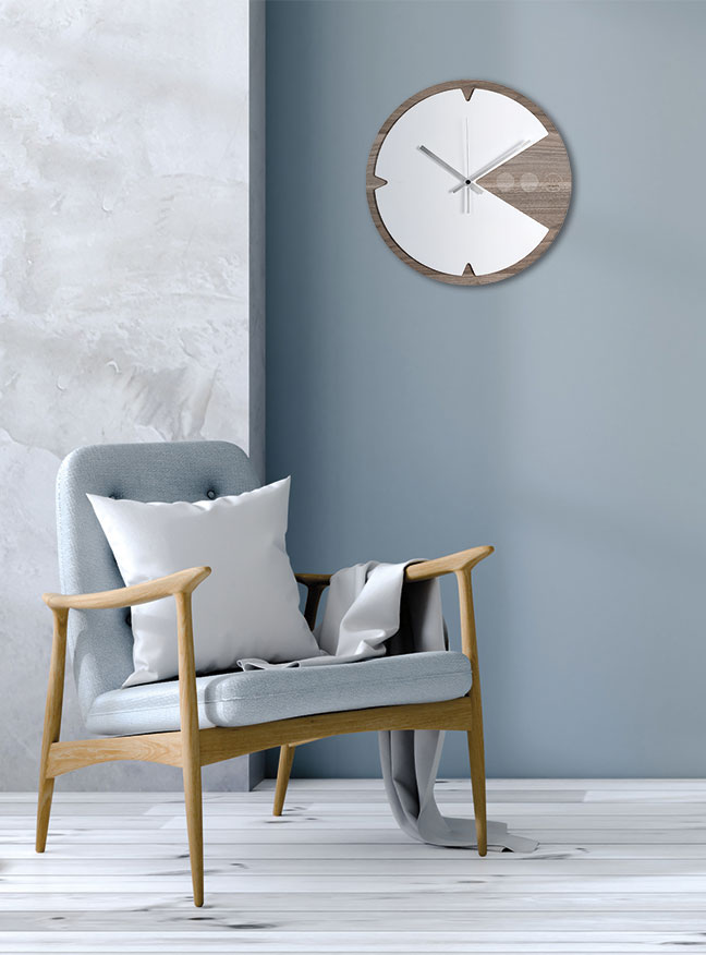 VES orologio design moderno rotondo da parete in Krion K-Life made in italy