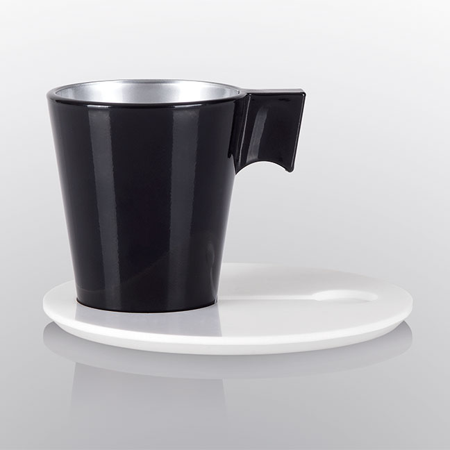 Tazzina da caffè colore nero in krion k-life design moderno made in Italy Ves Fine Objects