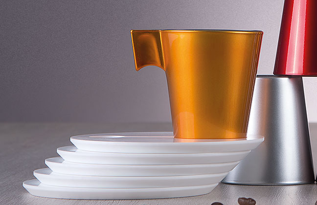 Tazzina da caffè colore oro in krion k-life design moderno made in Italy Ves Fine Objects