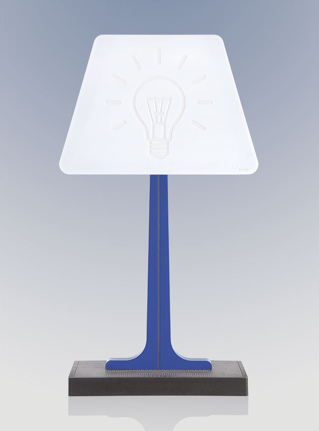 VES Fine Objects lampade design moderno in Krion K-Life e base in legno inciso made in italy